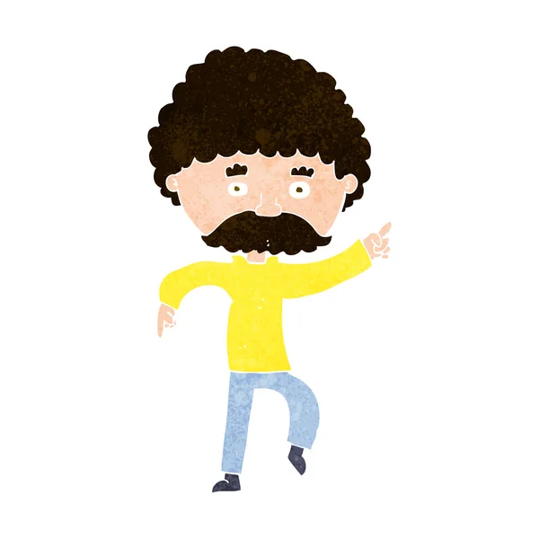 Dibujos animados estilo años setenta hombre disco baile — Vector de stock