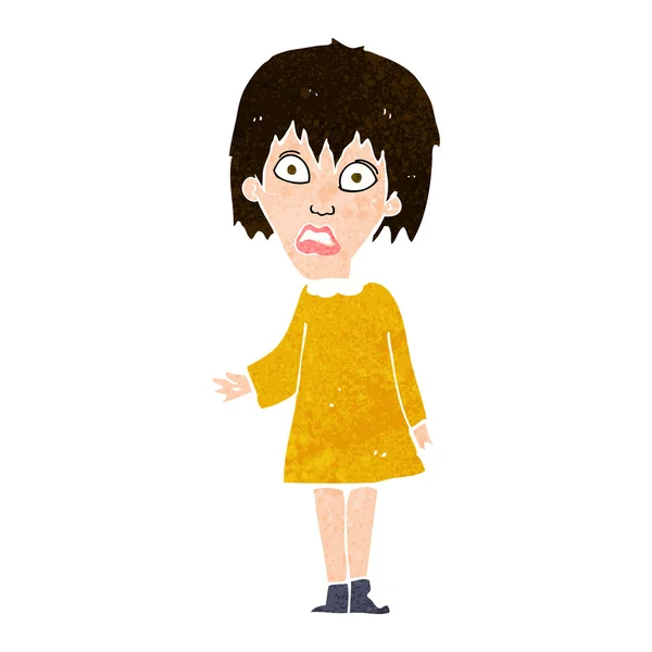 Cartoon shocked woman — Stock Vector