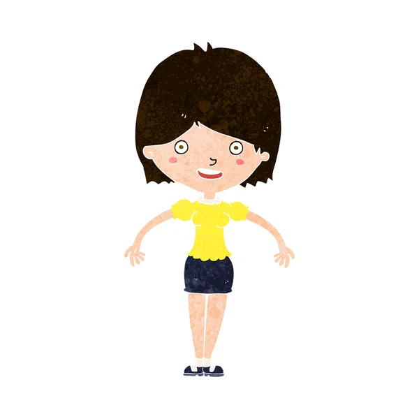 Dibujos animados mujer feliz — Vector de stock