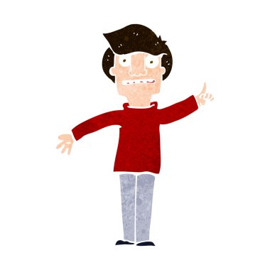 Çizgi filmci soru soruyor.