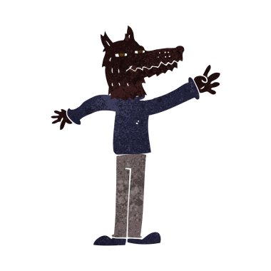 karikatür sallayarak kurt