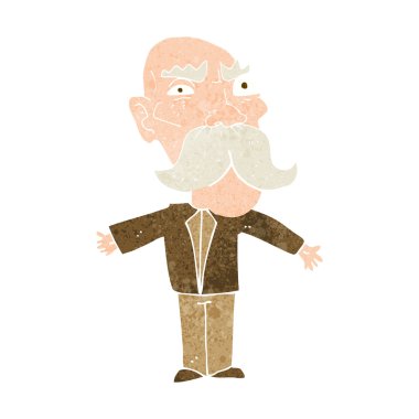 Çizgi film kızgın yaşlı adam.