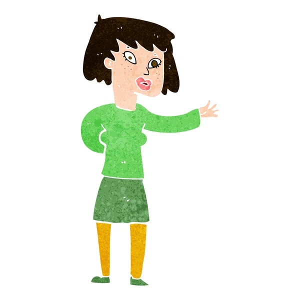 Cartoon woman explaining — Stock Vector