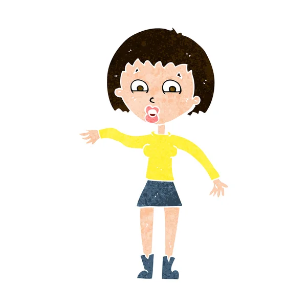 Cartoon surprised woman — Stock Vector