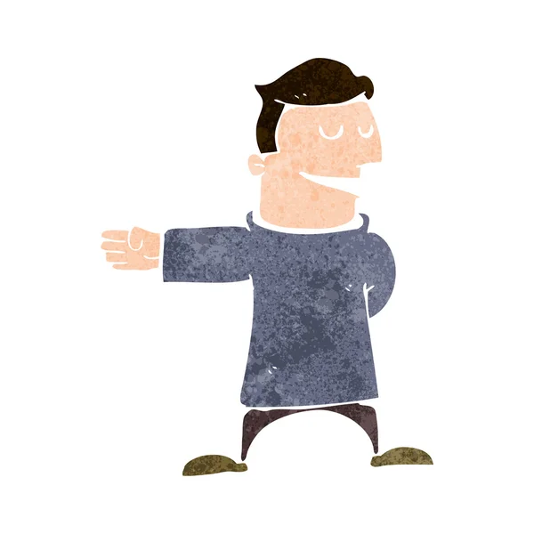 Cartoni animati uomo gesturing direzione — Vettoriale Stock