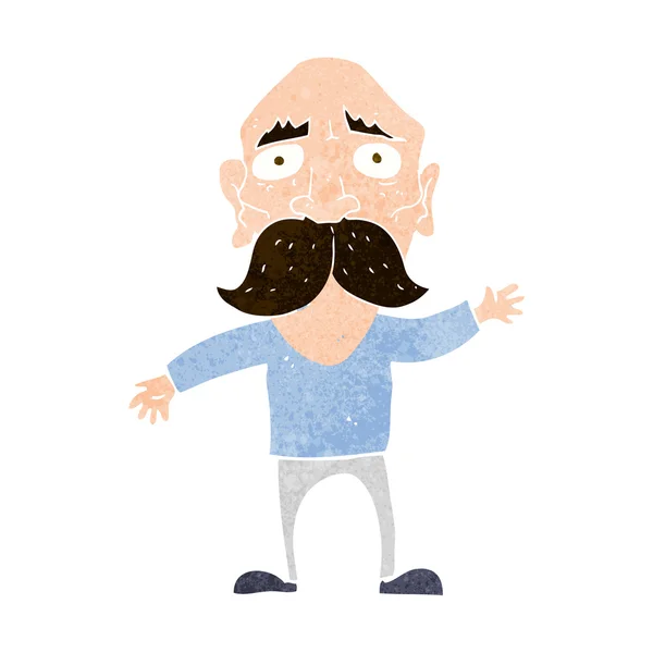 Dibujos animados hombre viejo preocupado — Vector de stock