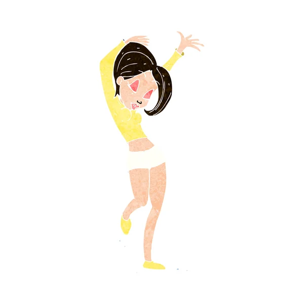 Dessin animé jolie femme danse — Image vectorielle