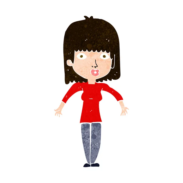 Cartoon woman shrugging — Stock Vector