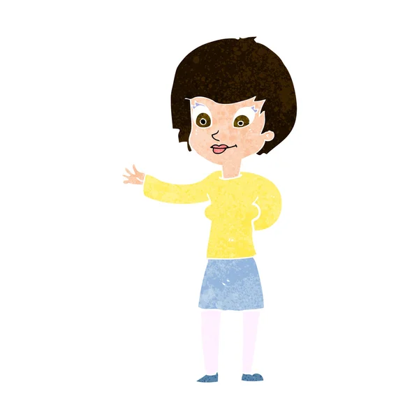 Dibujos animados mujer acogedora — Vector de stock