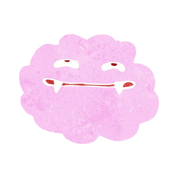 Nube de vampiro mullido rosa de dibujos animados — Vector de stock
