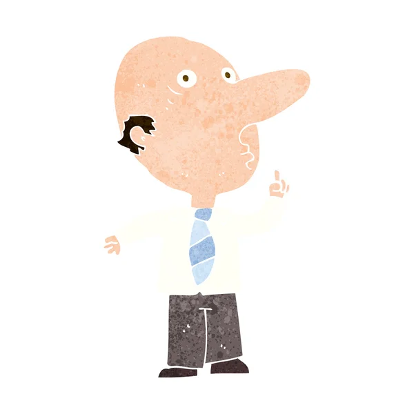 Cartoon bald man asking question — Stock Vector