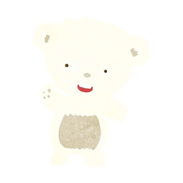 Dibujos animados ondeando oso polar — Archivo Imágenes Vectoriales