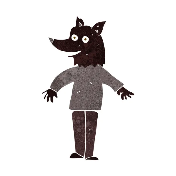 Dessin animé loup-garou heureux — Image vectorielle
