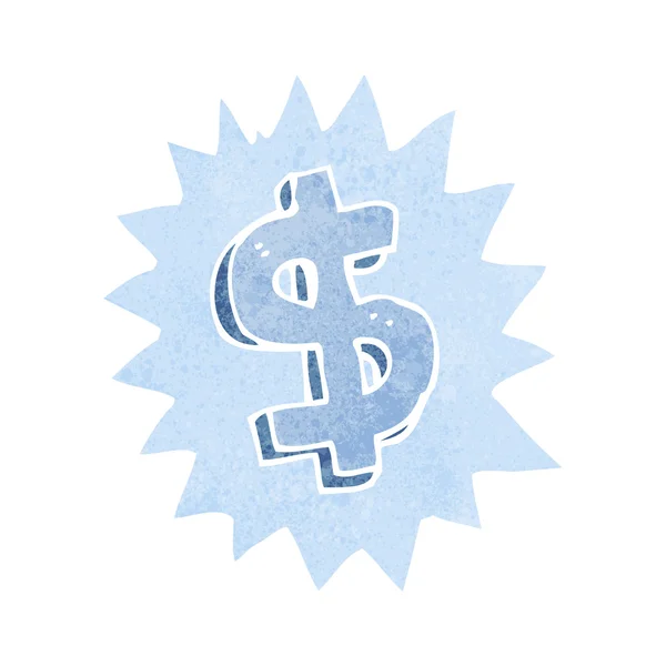 Symbole dollar dessin animé — Image vectorielle