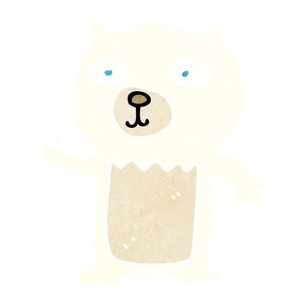 Dibujos animados agitando cachorro de oso polar — Vector de stock