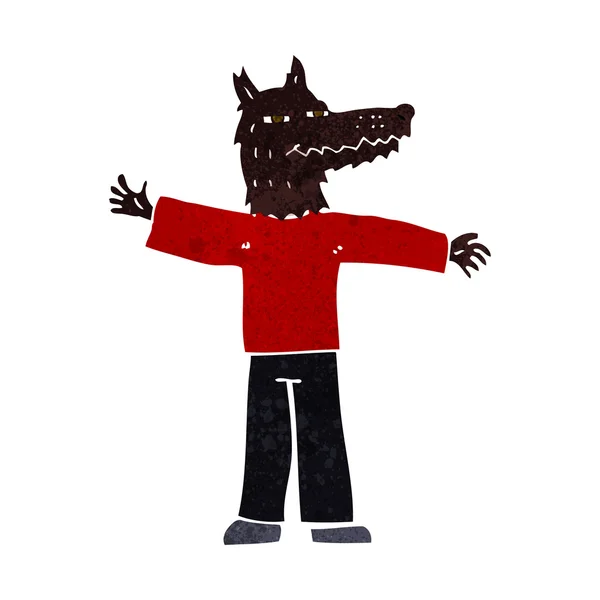 Desenho animado homem lobo feliz —  Vetores de Stock
