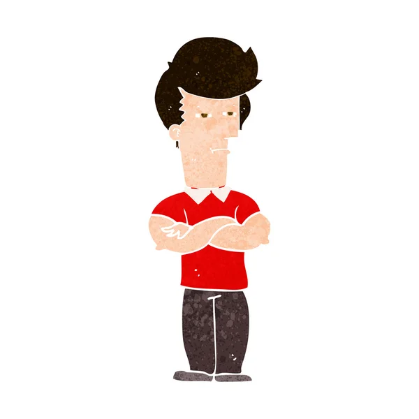Uomo dei cartoni animati con braccia piegate — Vettoriale Stock