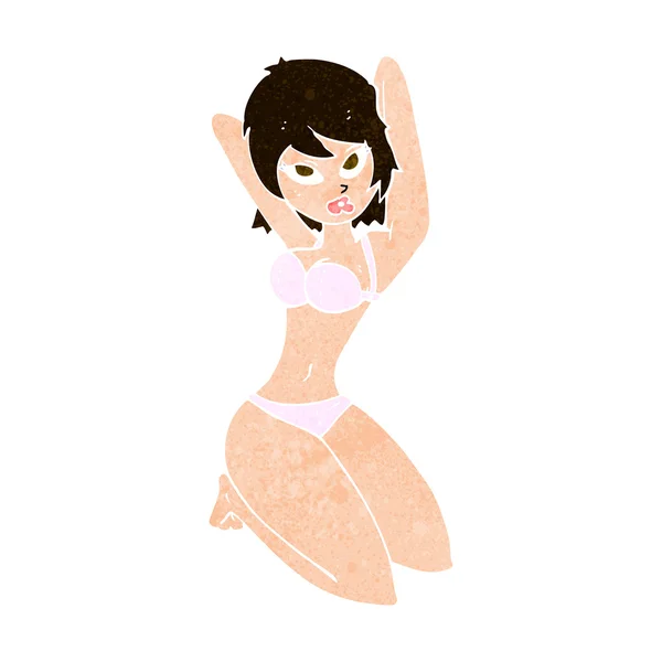 Dibujos animados mujer sexy posando — Vector de stock