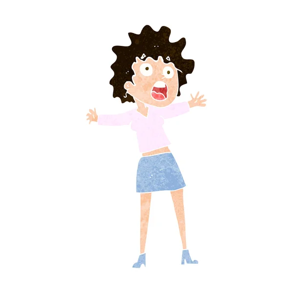 Cartoon frightened woman — Stock Vector