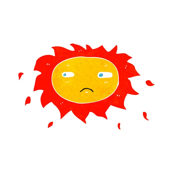 Cartoon sad sun — Stock Vector