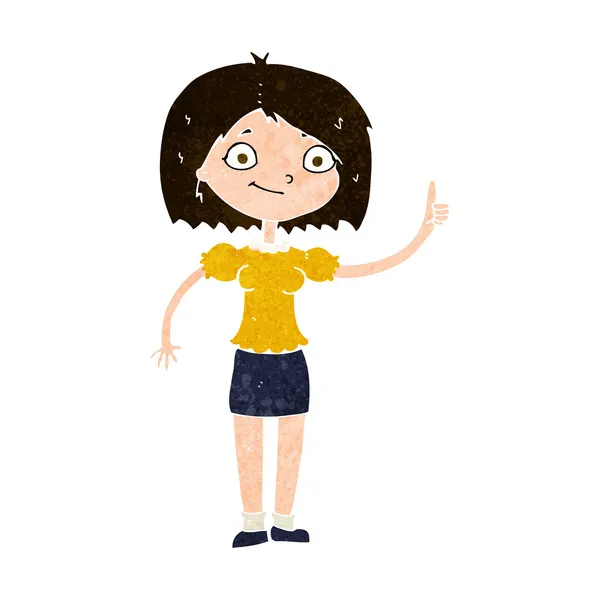 Mujer de dibujos animados con idea — Vector de stock