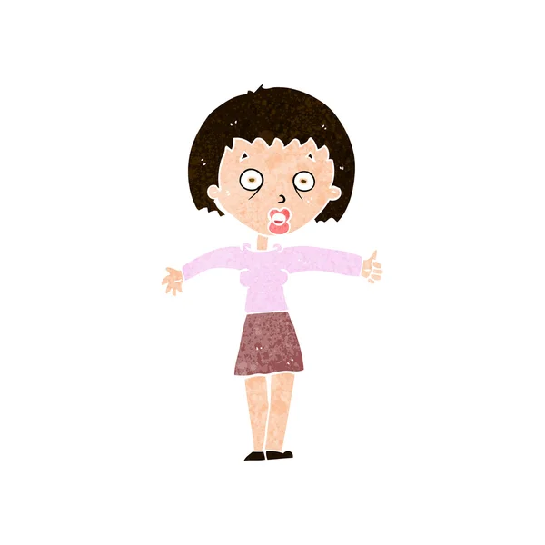 Cartoon amazed woman — Stock Vector