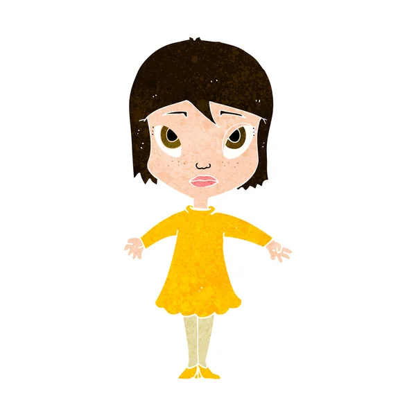 Chica de dibujos animados en vestido — Archivo Imágenes Vectoriales