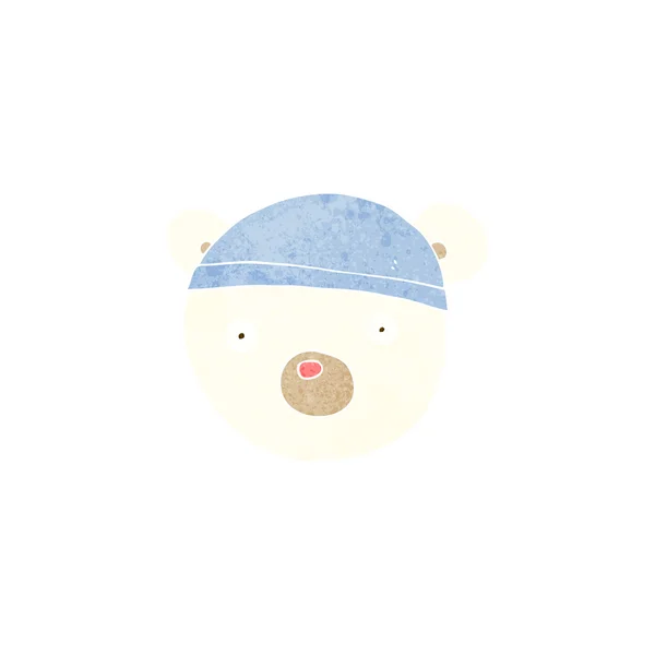 Cartoon polar bear cub wearing hat — Stock Vector