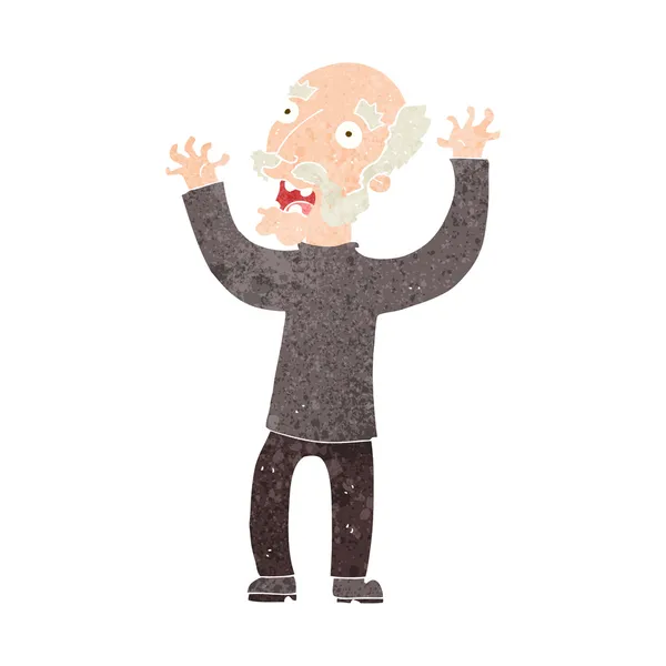 Dessin animé vieil homme terrifié — Image vectorielle