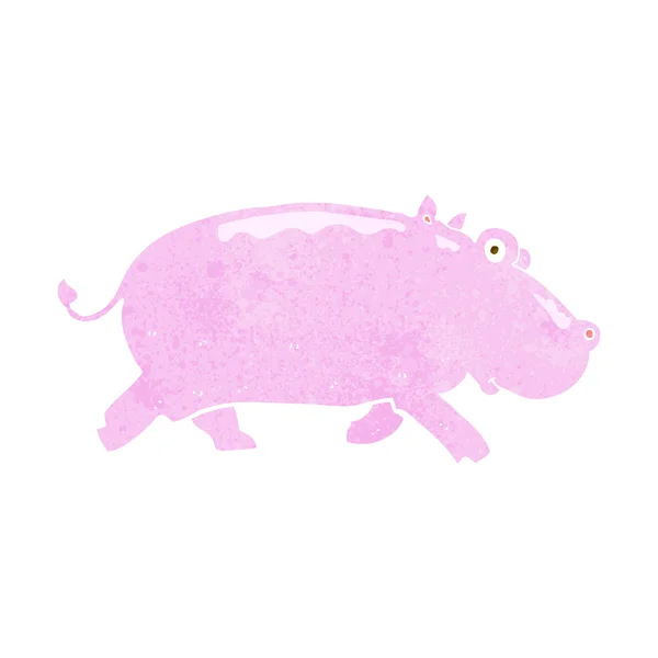Dessin animé hippopotame — Image vectorielle