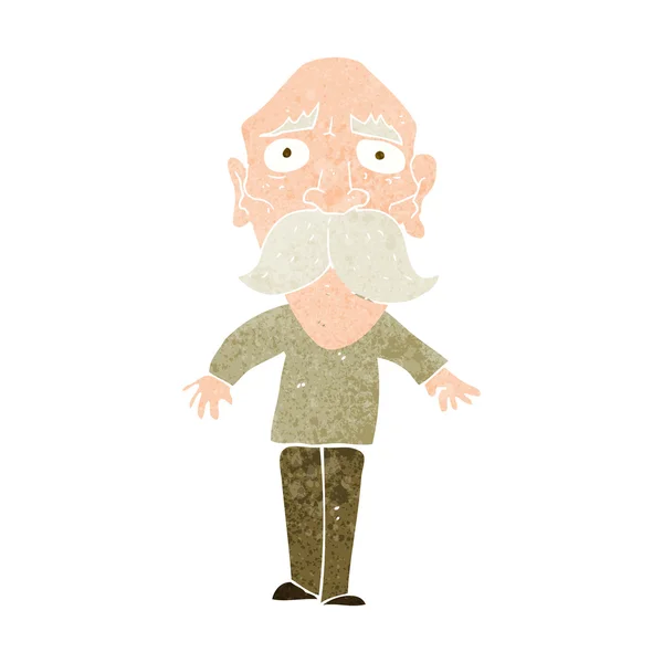 Dessin animé triste vieil homme — Image vectorielle