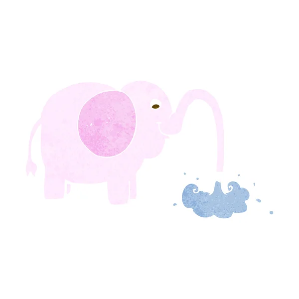 Cartone animato elefante spruzzando acqua — Vettoriale Stock