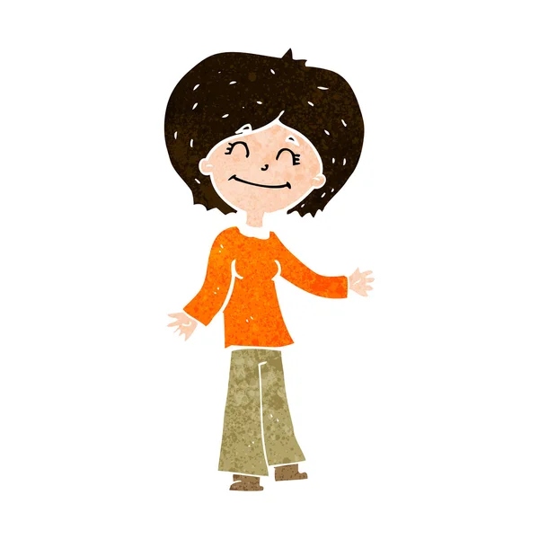 卡通快乐的女人 — 图库矢量图片