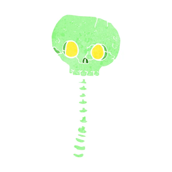 곱상 한 두개골 과 척추를 가진 만화 — 스톡 벡터