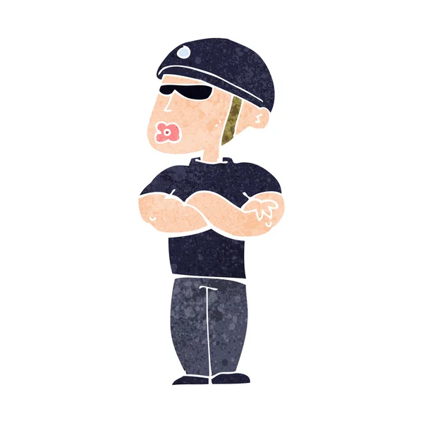 Guardia di sicurezza cartone animato — Vettoriale Stock