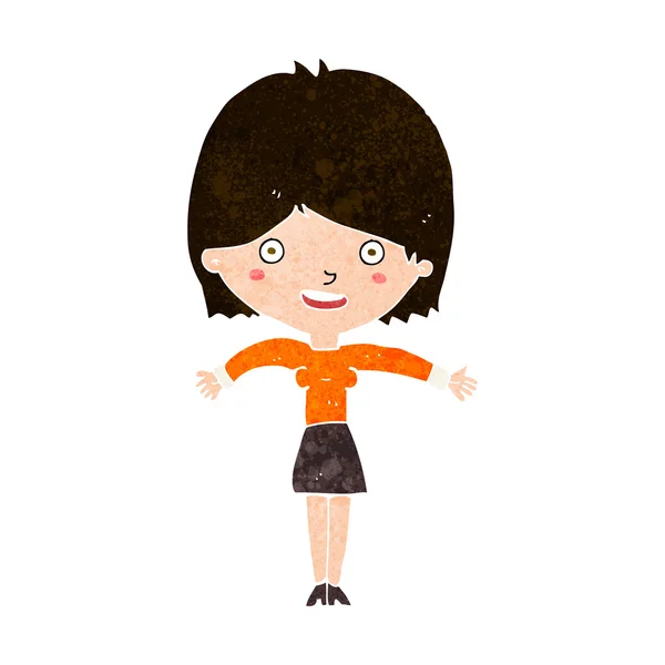 Cartoon excited woman — Stock Vector