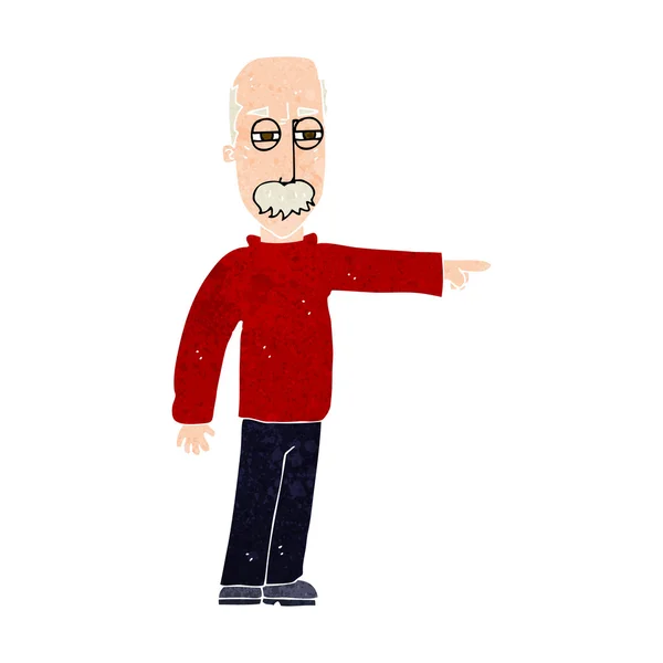 Dibujos animados hombre viejo gesto Salir ! — Vector de stock