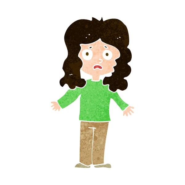 Cartoon worried woman — Stock Vector