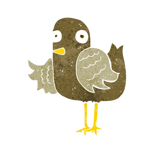 Desenho animado pássaro acenando asa — Vetor de Stock