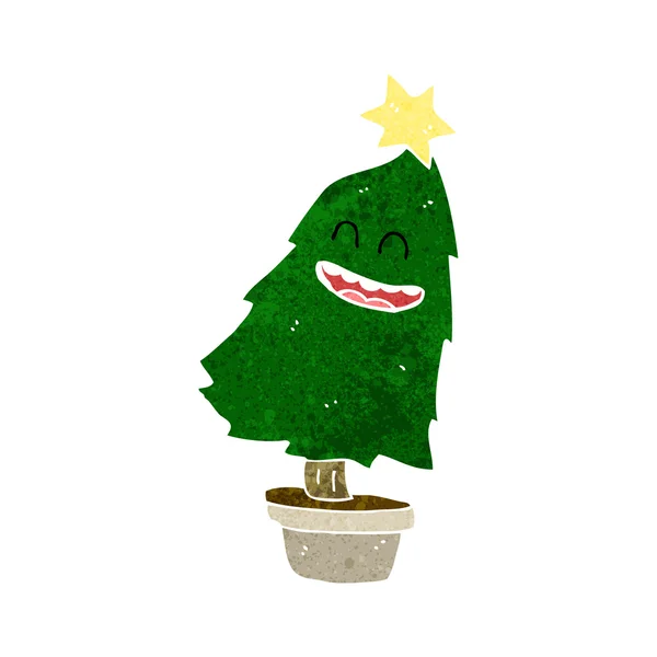 Cartoon tanzender Weihnachtsbaum — Stockvektor