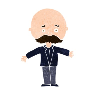 açık kollu kel bir adam.