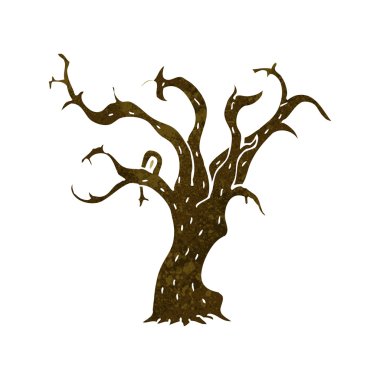 karikatür kış ağaç