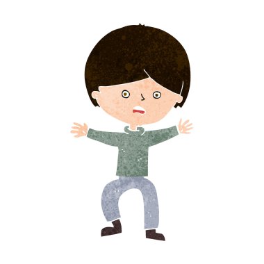 만화 소년 당황 