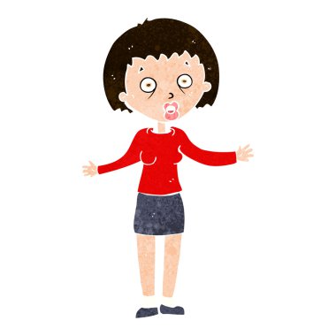 Çizgi film kadını bahaneler uyduruyor.