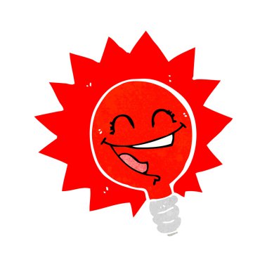 Mutlu yanıp sönen kırmızı ampul çizgi filmi 