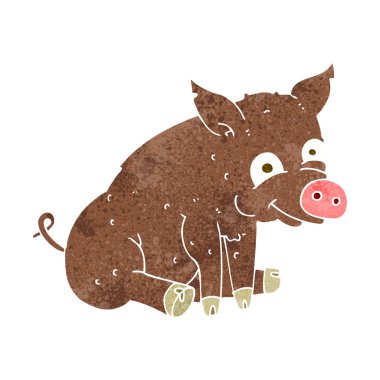 karikatür mutlu domuz