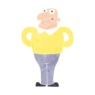 endişeli adam çizgi film