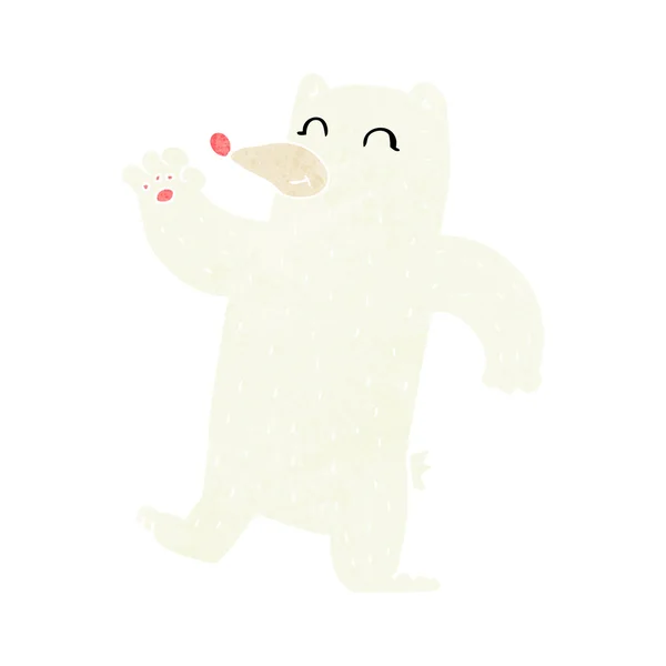 Dessin animé agitant ours polaire — Image vectorielle