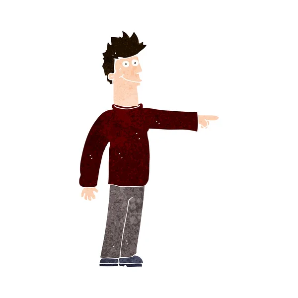 Dessin animé heureux pointant homme — Image vectorielle