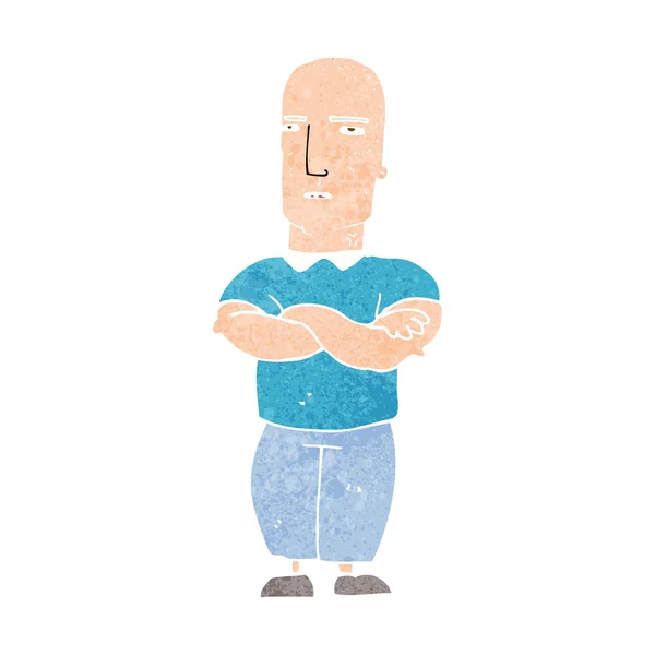 Desenho animado irritado careca homem — Vetor de Stock